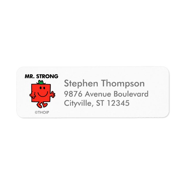 Mr. Strong Waving Hello Return Address Label (Front)