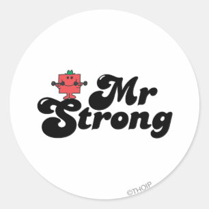 Mr. Strong Weights & Bubble Lettering Classic Round Sticker
