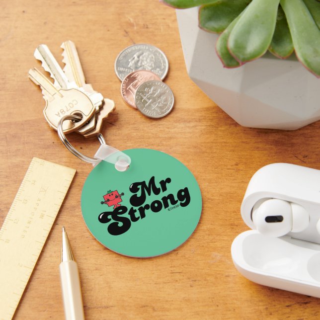 Mr. Strong | Weights & Bubble Lettering Key Ring (Desk)