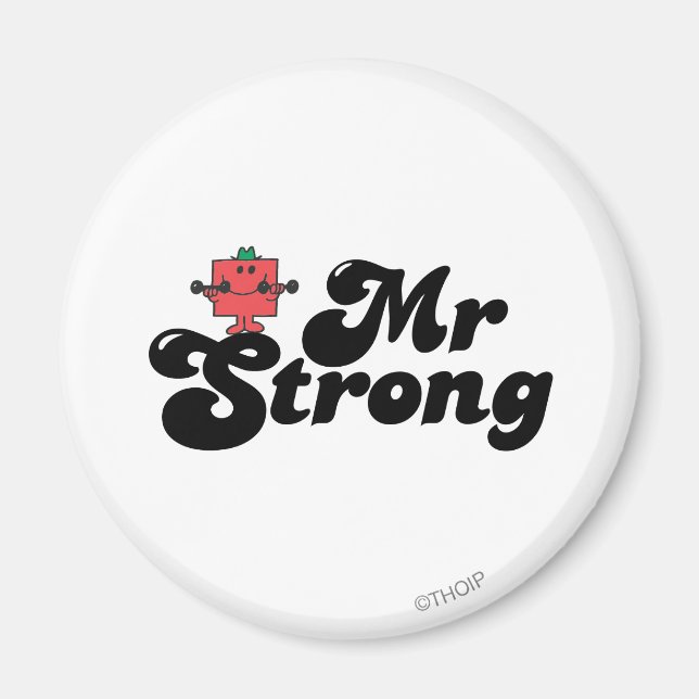 Mr. Strong | Weights & Bubble Lettering Magnet (Front)