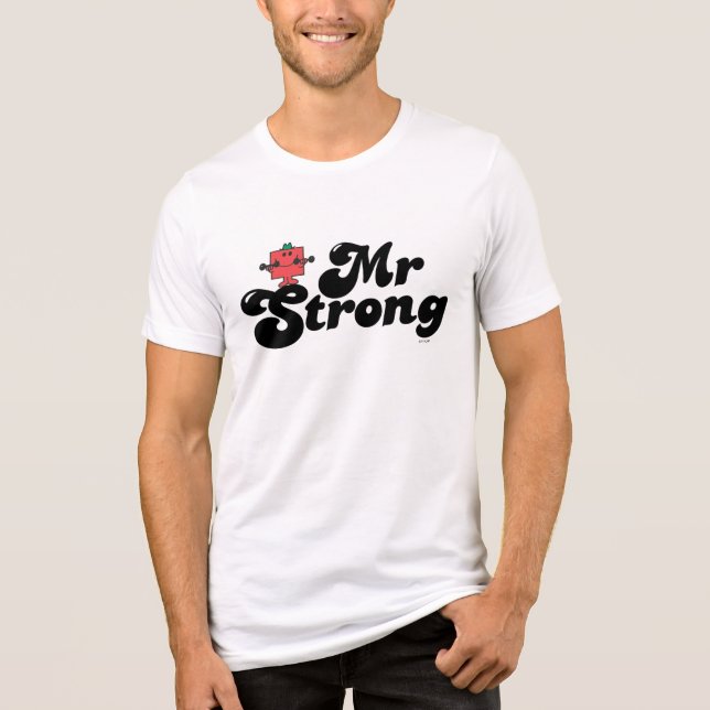 Mr. Strong | Weights & Bubble Lettering Tri-Blend Shirt (Front)
