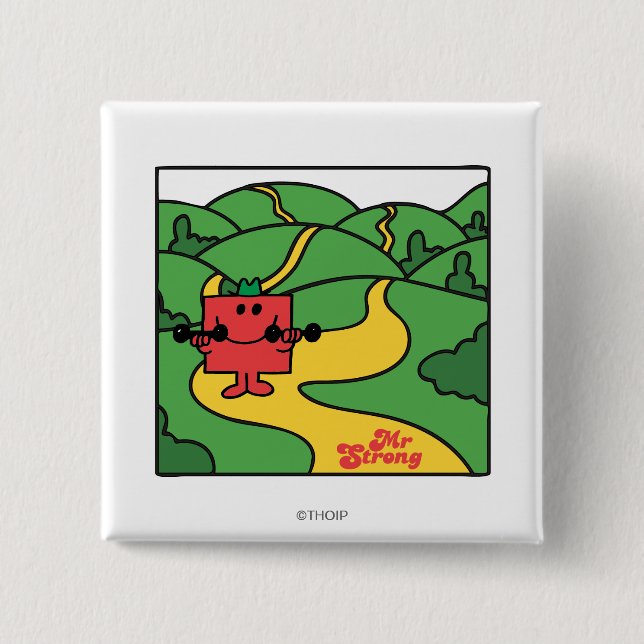 Mr. Strong | Woodland Workout 15 Cm Square Badge (Front)