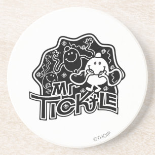 Mr. Tickle   Black & White Fun Coaster