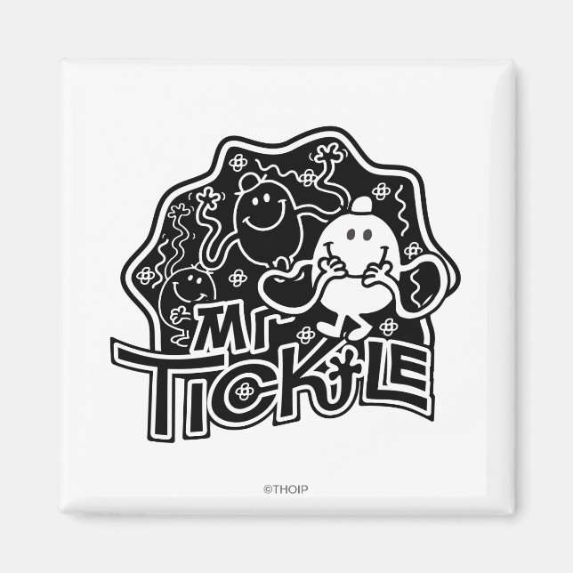 Mr. Tickle | Black & White Fun Magnet (Front)