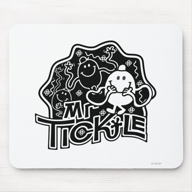 Mr. Tickle | Black & White Fun Mouse Pad (Front)