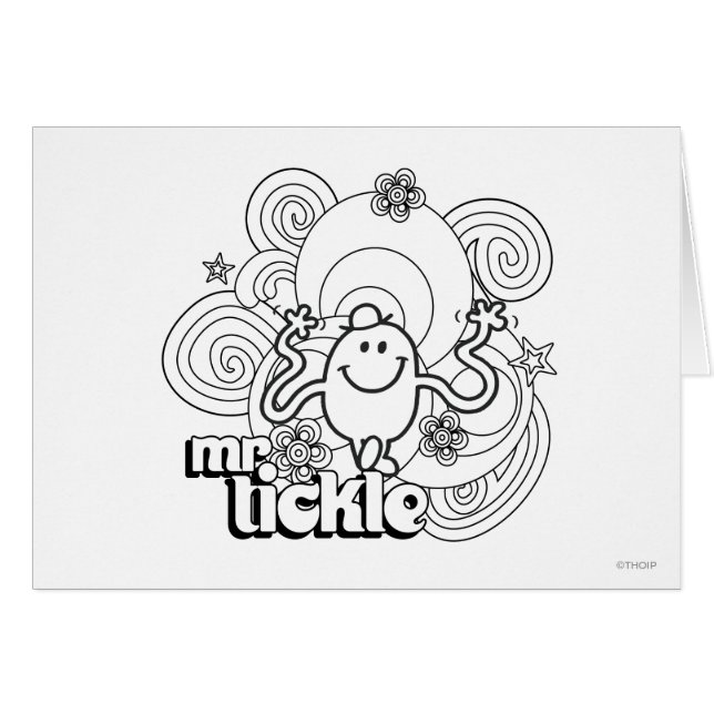 Mr. Tickle | Black & White Swirls & Stars (Front Horizontal)