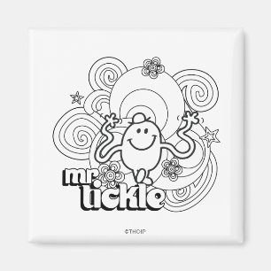 Mr. Tickle   Black & White Swirls & Stars Magnet