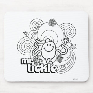 Mr. Tickle   Black & White Swirls & Stars Mouse Pad