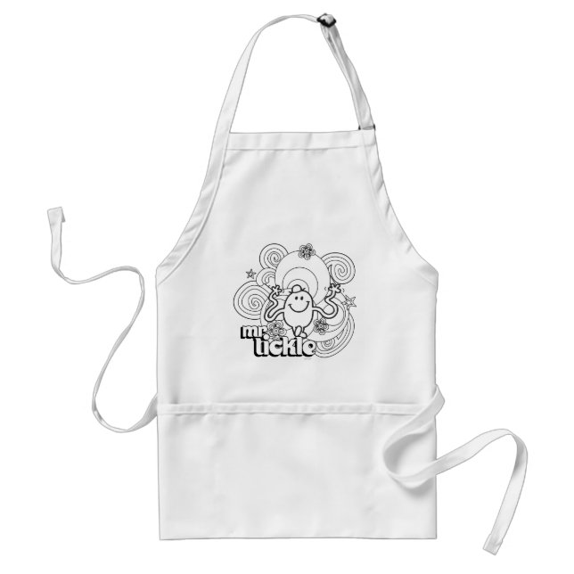 Mr. Tickle | Black & White Swirls & Stars Standard Apron (Front)