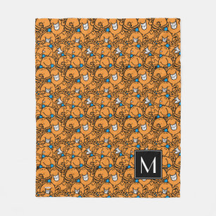 Mr Tickle   Orange Tickle Pattern   Monogram Fleece Blanket