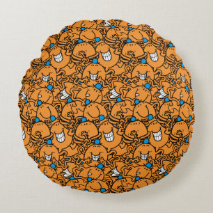 Mr Tickle   Orange Tickle Pattern Round Cushion