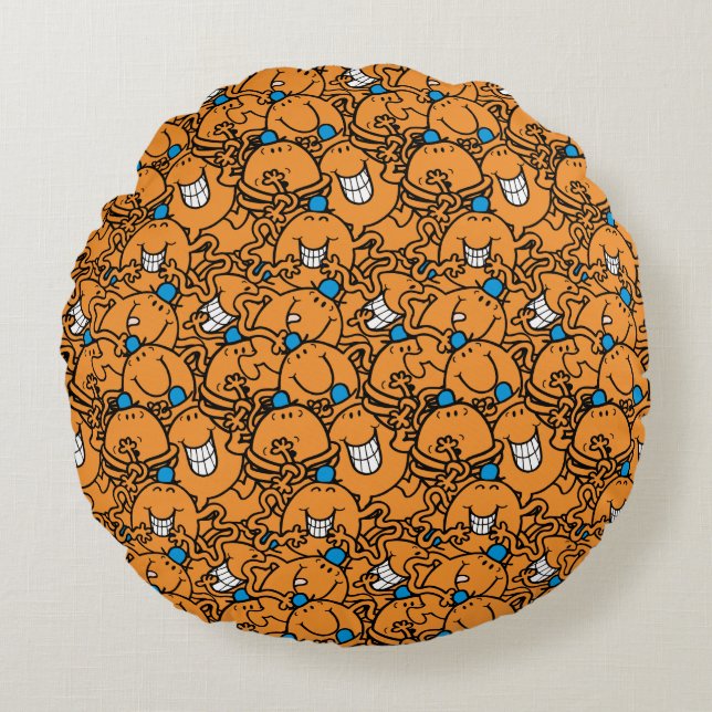 Mr Tickle | Orange Tickle Pattern Round Cushion (Front)