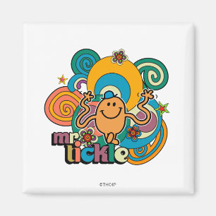 Mr. Tickle   Psychedelic Swirls, Stars, & Flowers Magnet
