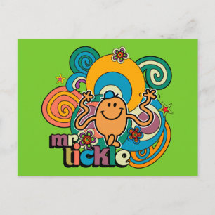 Mr. Tickle   Psychedelic Swirls, Stars, & Flowers Postcard