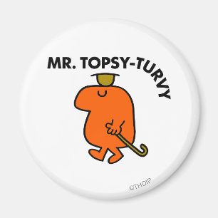 Mr. Topsy-Turvy Upside Down Hat & Cane Magnet