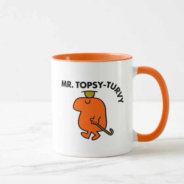 Mr. Topsy-Turvy | Upside Down Hat & Cane Mug (Right)