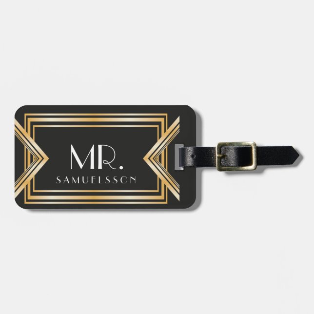 Mr. travel Luggage Tag | Gatsby inspired (Front Horizontal)