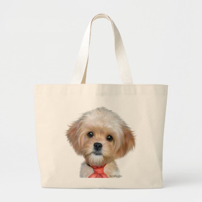Mr.TW the Cavapoo Large Tote Bag (Front)