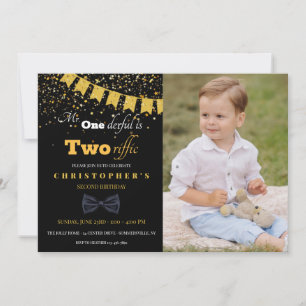Mr. Tworiffic Birthday Party Photo Invitation