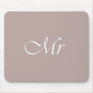 Mr Typography Beige Mouse Pad