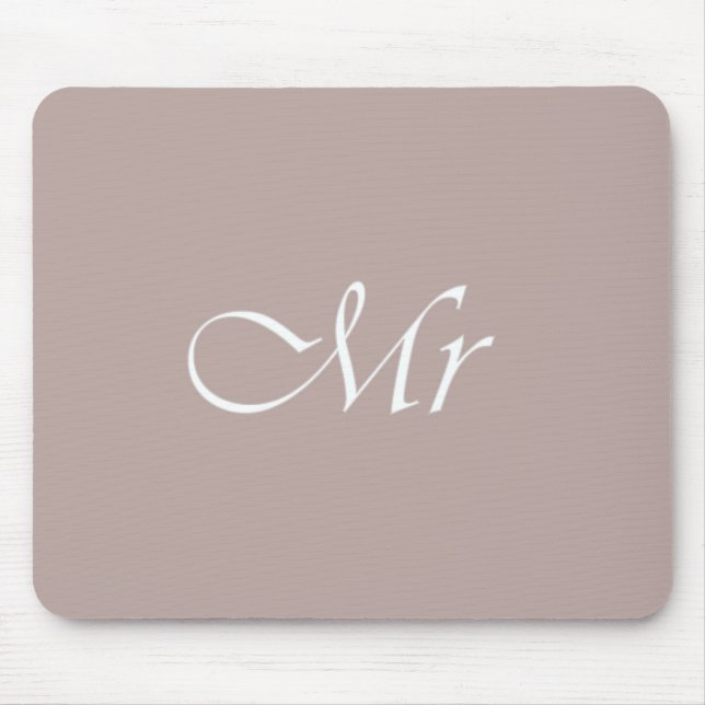 Mr Typography Beige Mouse Pad (Front)