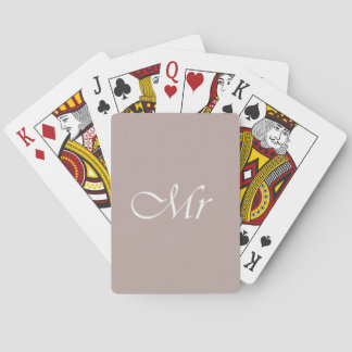 Mr Typography Beige Playing Cards