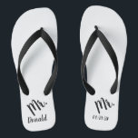 Mr. Wedding Honeymoon Thongs<br><div class="desc">Mr. flip flops perfect for the honeymoon</div>