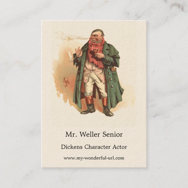 Mr Weller Senior, Kyd, Dickens The Pickwick Papers Business Card (Front)