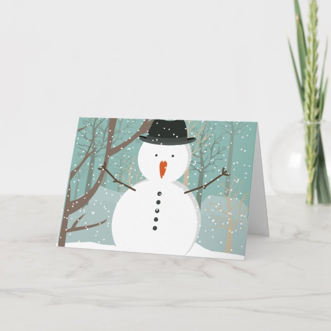 Mr. Winter Snowman Greeting Card (Front)
