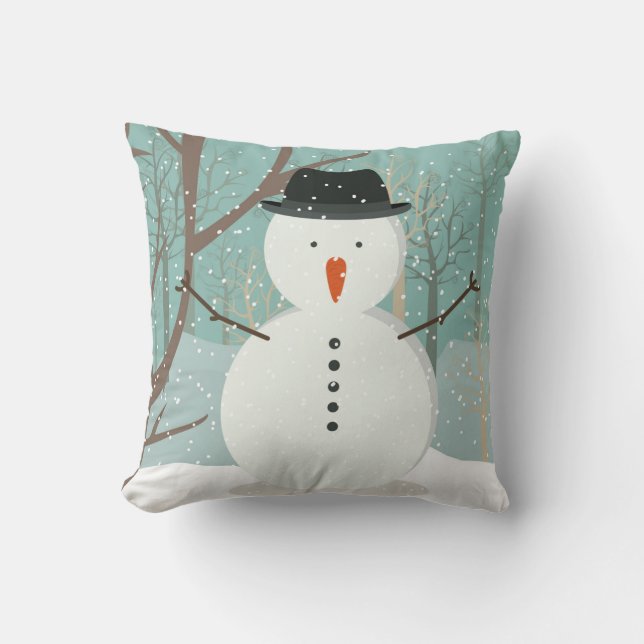 Mr. Winter Snowman Pillow (Front)
