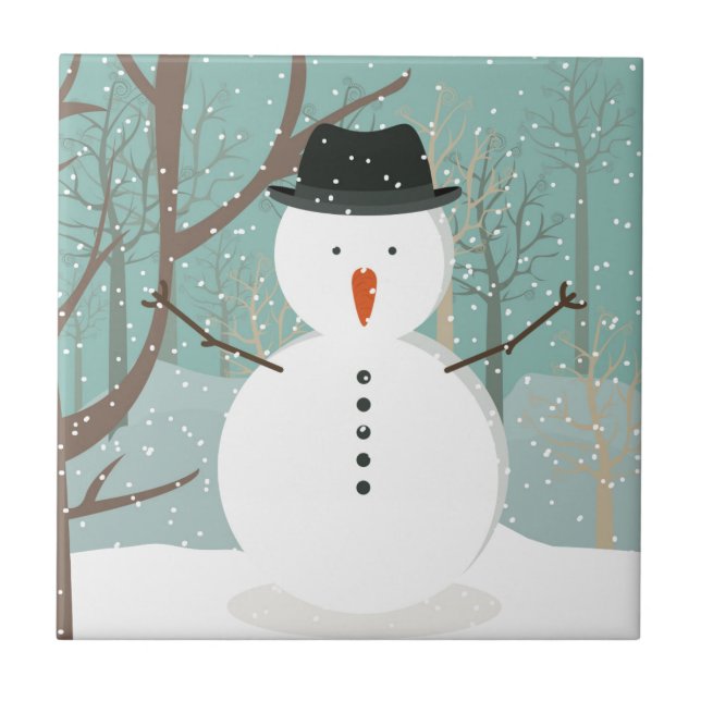 Mr. Winter Snowman Tile (Front)