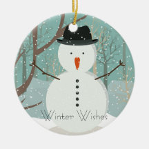 Mr. Winter Wishes Snowman Ornament Round