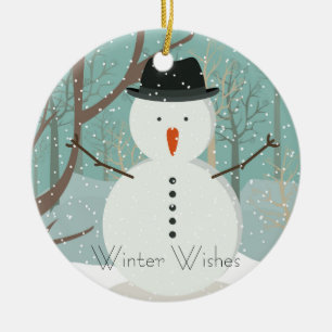 Mr. Winter Wishes Snowman Ornament Round