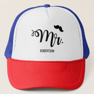 Mr. with a moustache trucker hat