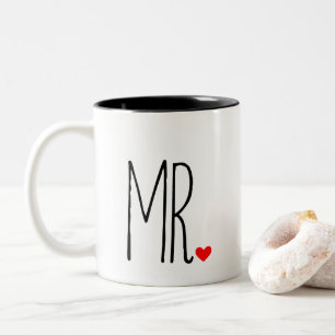 MR. with heart Two-Tone Coffee Mug