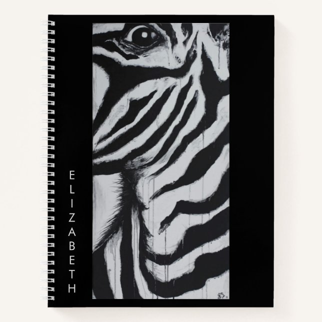 Mr. Zebra Animal Wildlife Abstract Original Art Notebook (Front)