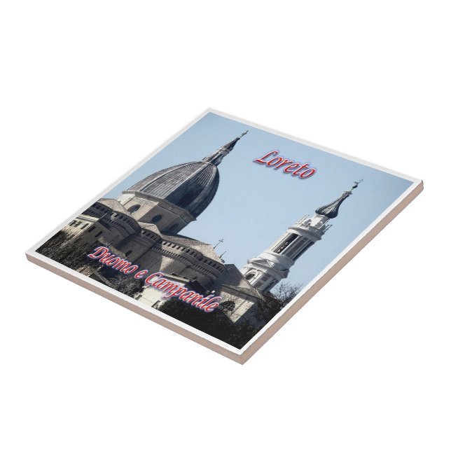 MRC015 LORETO, Cathedral and Bell Tower, Ceramic Tile (Side)