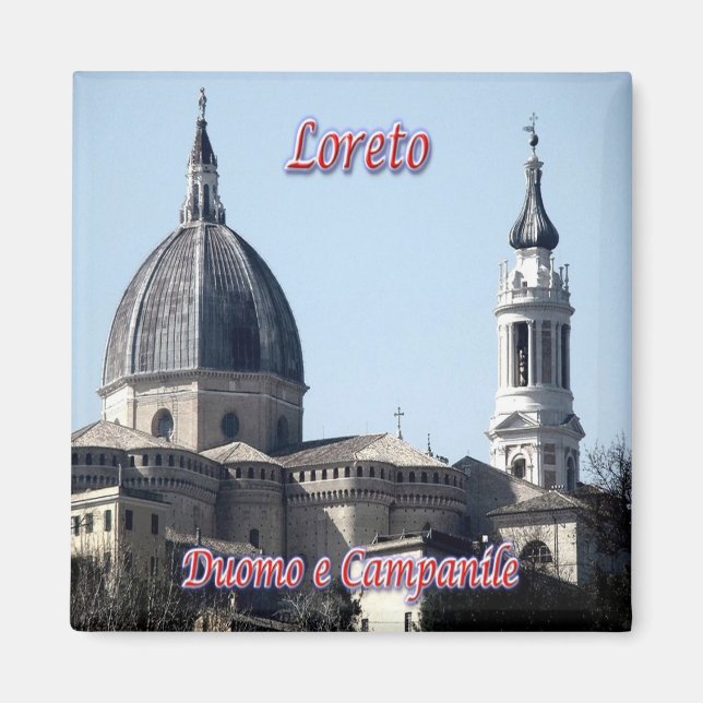 MRC015 LORETO, Cathedral and Bell Tower, Fridge Magnet (Front)