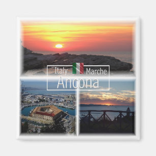 MRC028 ANCONA panorama sunset lazzareto, Fridge Magnet