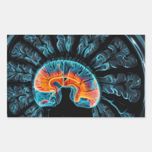 MRI brain scan Rectangular Sticker