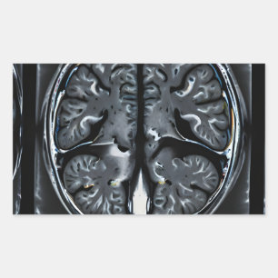 MRI brain scan Rectangular Sticker
