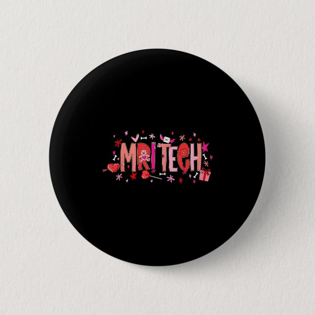 Mri Tech Rad Tech X Illustration 6 Cm Round Badge (Front)