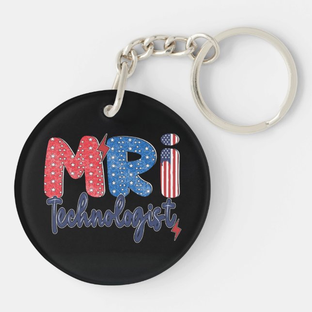MRI Technologist Acrylic Keychain, Double Sided Key Ring (Back)