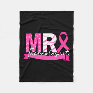 Mri technologist breast cancer awareness sweat fleece blanket