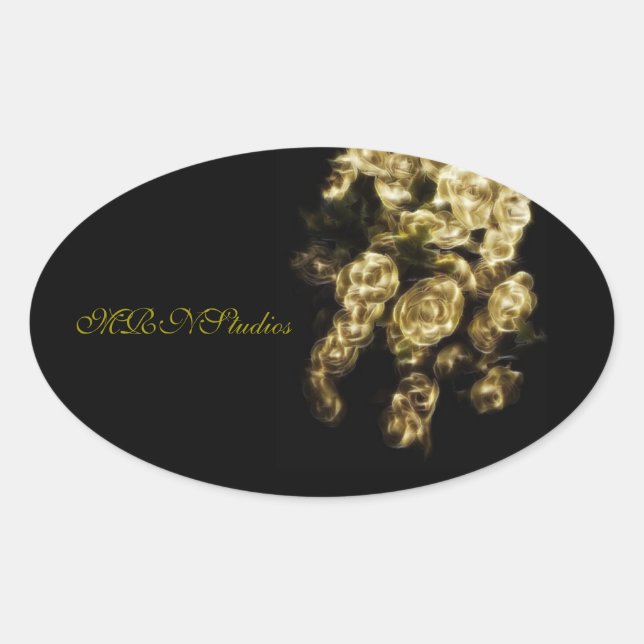 MRNStudios Bud Gilt Oval Sticker (Front)