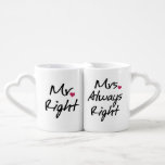 Mrs Always Right Coffee Mug Set<br><div class="desc">Mrs Always Right  - funny couple graphic - mr & mrs,  mr right and mrs always right!  Marriage Humour</div>