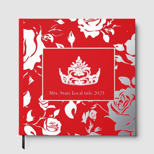 Mrs. America like Crown Foil Roses Scrapbook Guest Book (Front)