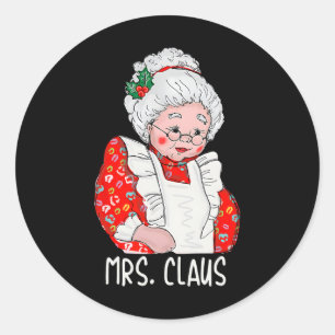 Mrs and Mr Santa Claus Couples Matching Christmas Classic Round Sticker