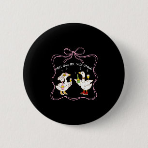 Mrs and mr silly goose wedding party funny  6 cm round badge