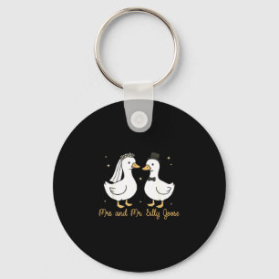 Mrs and mr silly goose wedding party funny key ring